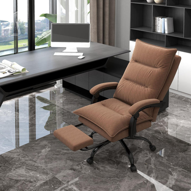 Ergonomischer Bürostuhl mit Massage, 155° Neigung - braun