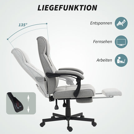 Ergonomická kancelářská židle s masáží, polohováním a podnožkou