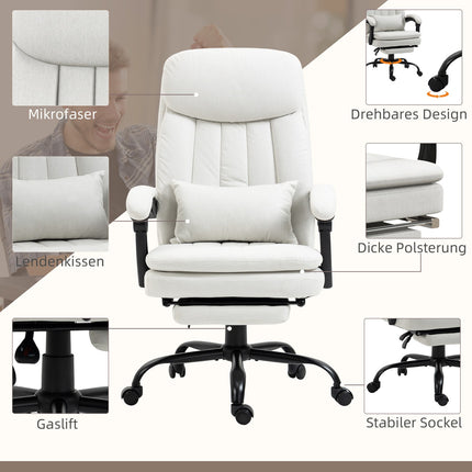 Ergonomické krémově bílé manažerské masážní kancelářské křeslo