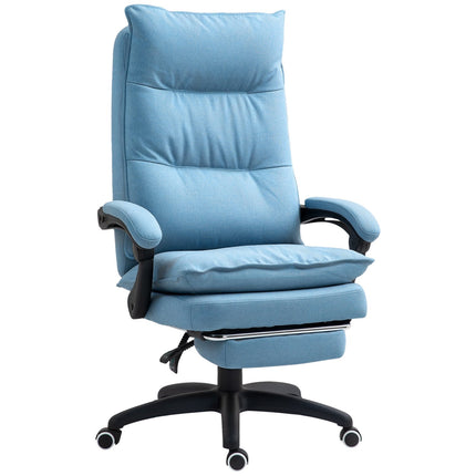 Ergonomischer Massage-Bürostuhl mit Neigungsfunktion & Fußstütze, blau