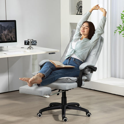 Ergonomischer Bürostuhl mit Massage- und Neigefunktion, hellgrau