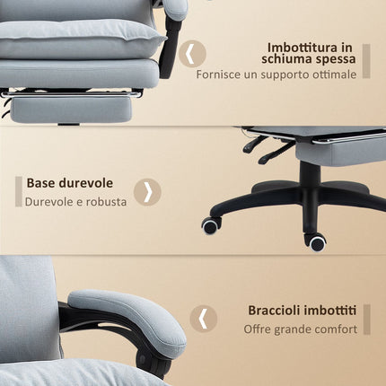 Ergonomischer Bürostuhl mit Massage- und Neigefunktion, hellgrau