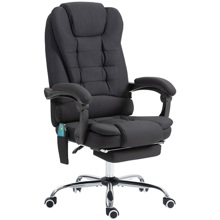 Ergonomischer Massage-Bürostuhl, neigbar mit Fußstütze, schwarz