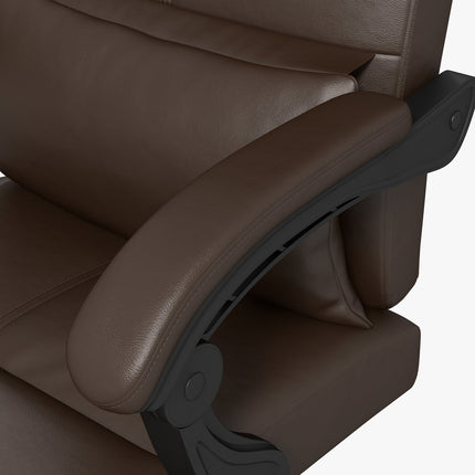 Kancelářská židle s masážní funkcí, ergonomická s polohovací funkcí, opěrka hlavy, výškově nastavitelná, hnědá