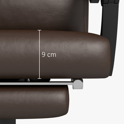 Kancelářská židle s masážní funkcí, ergonomická s polohovací funkcí, opěrka hlavy, výškově nastavitelná, hnědá