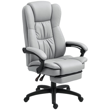 Ergonomischer Bürostuhl mit Massage, Neigung, Fußstütze, Grau
