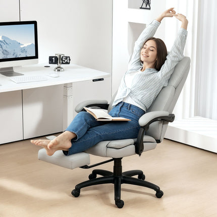 Ergonomischer Bürostuhl mit Massage, Neigung, Fußstütze, Grau