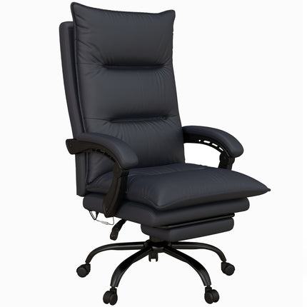 Height-adjustable office chair with massage and footrest