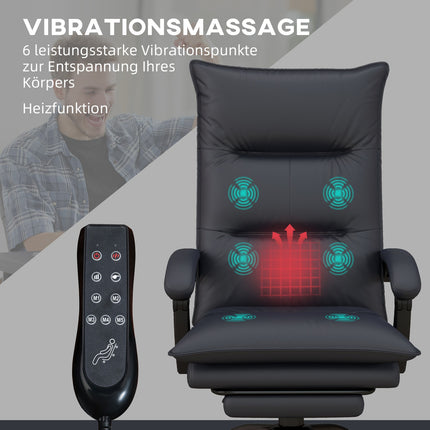 Height-adjustable office chair with massage and footrest