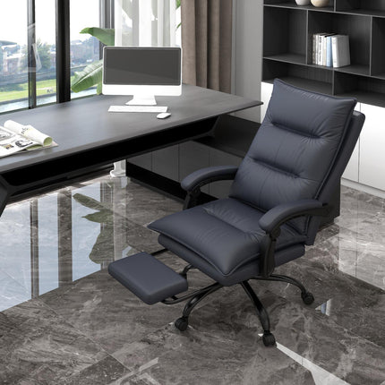 Height-adjustable office chair with massage and footrest
