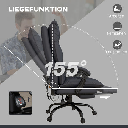 Height-adjustable office chair with massage and footrest