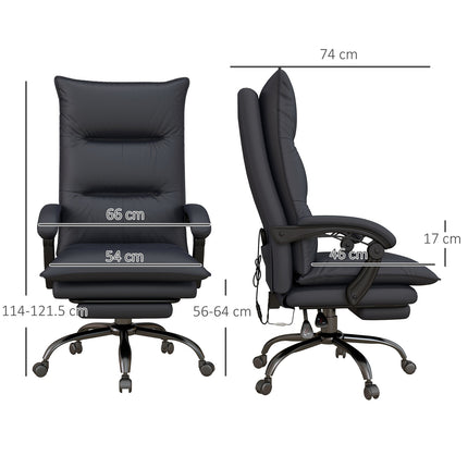 Height-adjustable office chair with massage and footrest