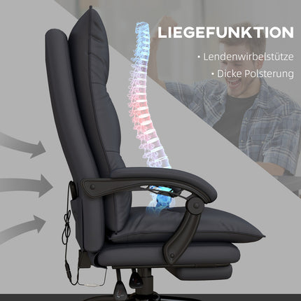 Height-adjustable office chair with massage and footrest