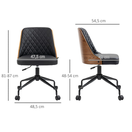 Ergonomic swivel desk chair, black, height adjustable