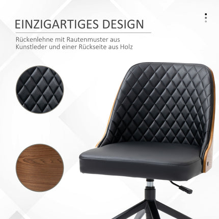 Ergonomic swivel desk chair, black, height adjustable