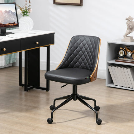 Ergonomic swivel desk chair, black, height adjustable