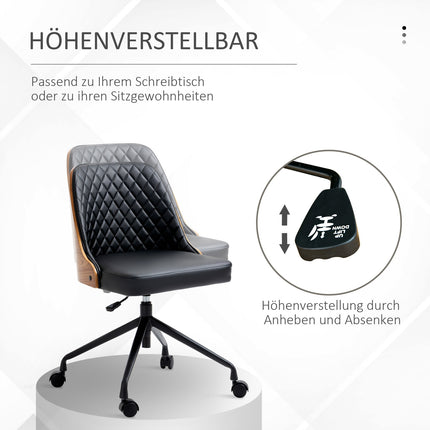 Ergonomic swivel desk chair, black, height adjustable