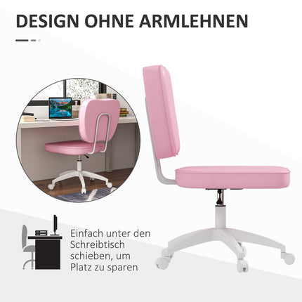 Höhenverstellbarer rosa Bürodrehstuhl für Kinder