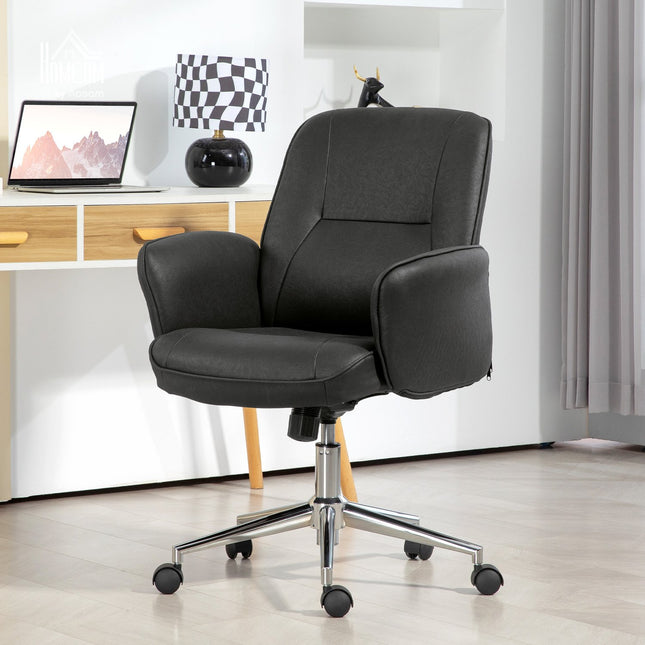 Ergonomická otočná kancelářská židle, výškově nastavitelná, černé mikrovlákno