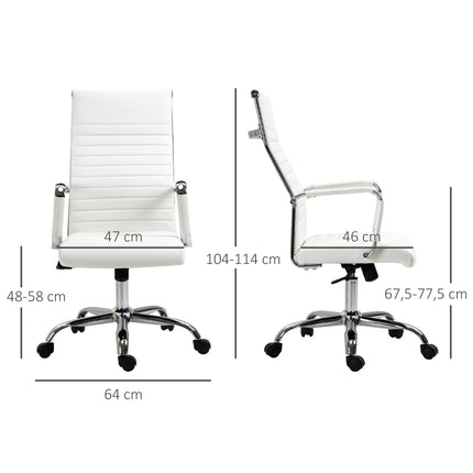 Ergonomischer weißer Bürostuhl, 360° drehbar, 120 kg Tragkraft