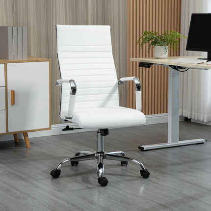 Ergonomischer weißer Bürostuhl, 360° drehbar, 120 kg Tragkraft