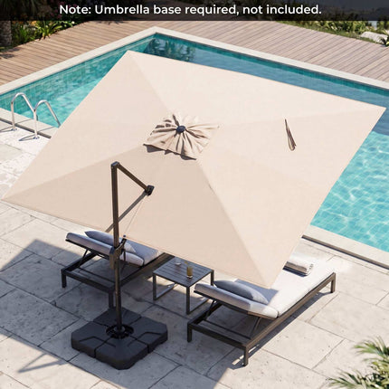 Offset Patio Umbrella, 300 x 390 cm, Beige, Crank Lift