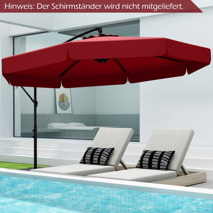Ampelschirm 305 cm mit Schutzhülle, Kurbel, Rot