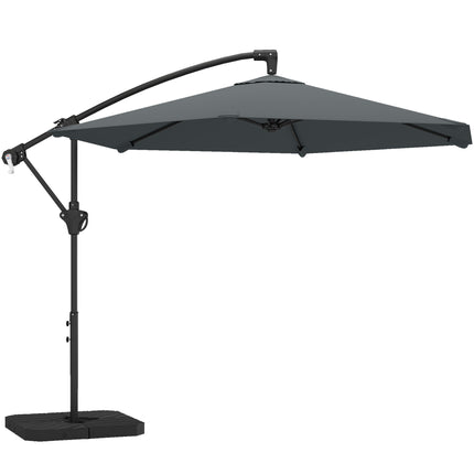 Offset Patio Umbrella, 3m, Dark Grey, UPF 30+ Protection
