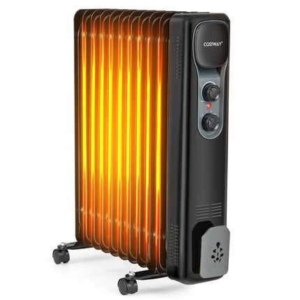 Ölradiator 2500W, 3 Heizstufen, Schwarz