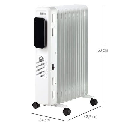 Tragbarer elektrischer Ölradiator, 3 Stufen, 24-Stunden-Timer