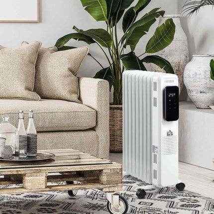 Tragbarer elektrischer Ölradiator, 3 Stufen, 24-Stunden-Timer