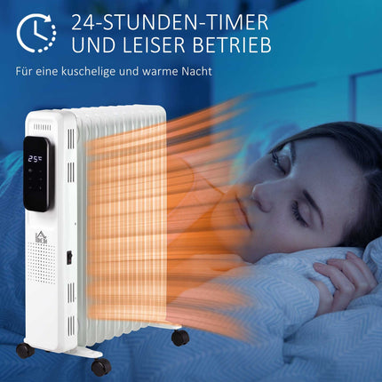 Tragbarer elektrischer Ölheizer, 11 Rippen, 3 Heizstufen