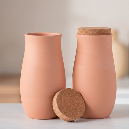Ollas Irrigation Set, 1.4L Clay Pots, 2-Pack