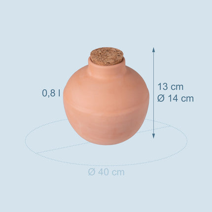 Ollas Watering Set, 800ml, 3-Pack, Clay Vessels