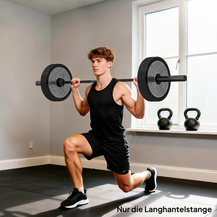 Olympia-Langhantel, 180 cm Stahl, 200 kg Kapazität, Schwarz
