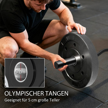 Olympia-Curlhantelstange, 5 cm Aufnahmen, Stahl, 100 kg Tragkraft