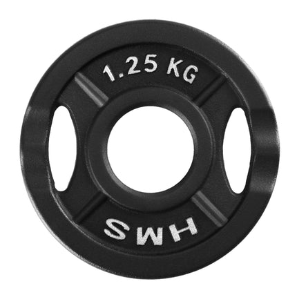 Olympia-Hantelscheibe, Gusseisen Schwarz, 1,25 kg