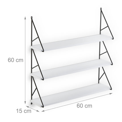 Open wall shelf with 3 shelves