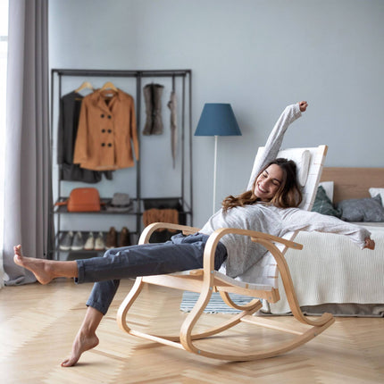 Open wardrobe with laundry basket