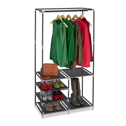 Open wardrobe with shoe shelf
