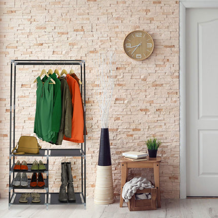 Open wardrobe with shoe shelf