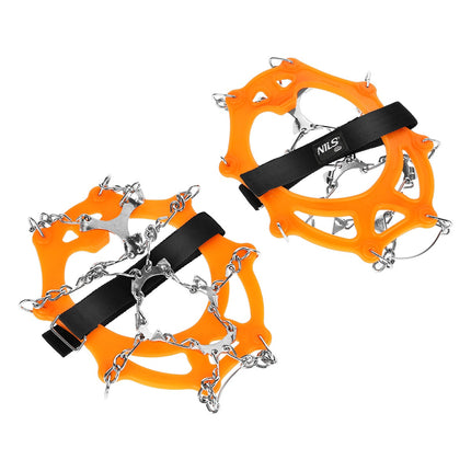 Orangene Steigeisen, Größe XL, rutschfeste Eisspikes
