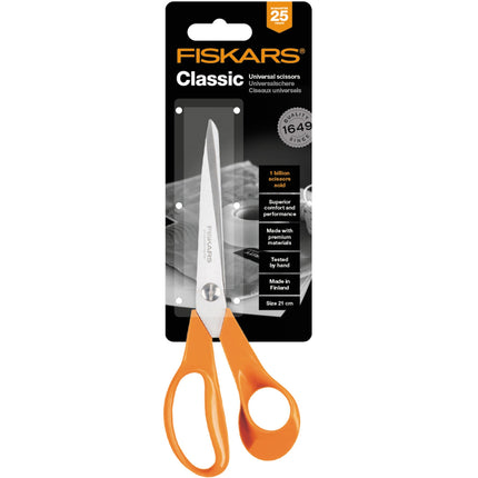 Schere mit orangem Griff, 21 cm, Edelstahl