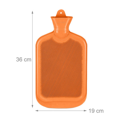 Orange Wärmflasche 2L – Auslaufsicher, Schmerzlinderung