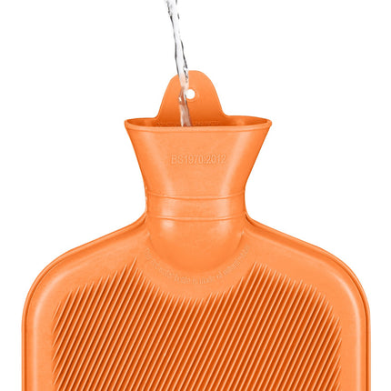Orange Wärmflasche 2L – Auslaufsicher, Schmerzlinderung