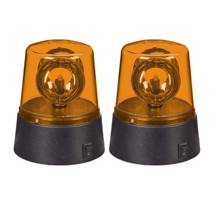 Orange Rotating LED Party Lights, Set of 2