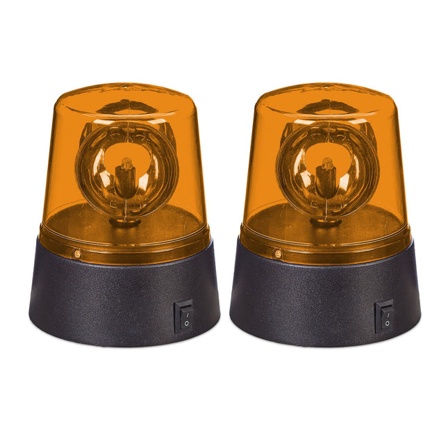 Orange rotierende LED-Partyleuchten, 2er-Set