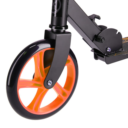 Orangefarbener Scooter, faltbar, leicht, verstellbarer Lenker