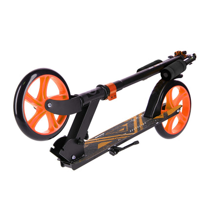 Orangefarbener Scooter, faltbar, leicht, verstellbarer Lenker