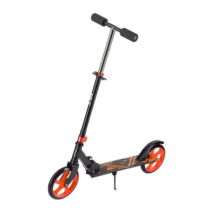 Orangefarbener Scooter, faltbar, leicht, verstellbarer Lenker